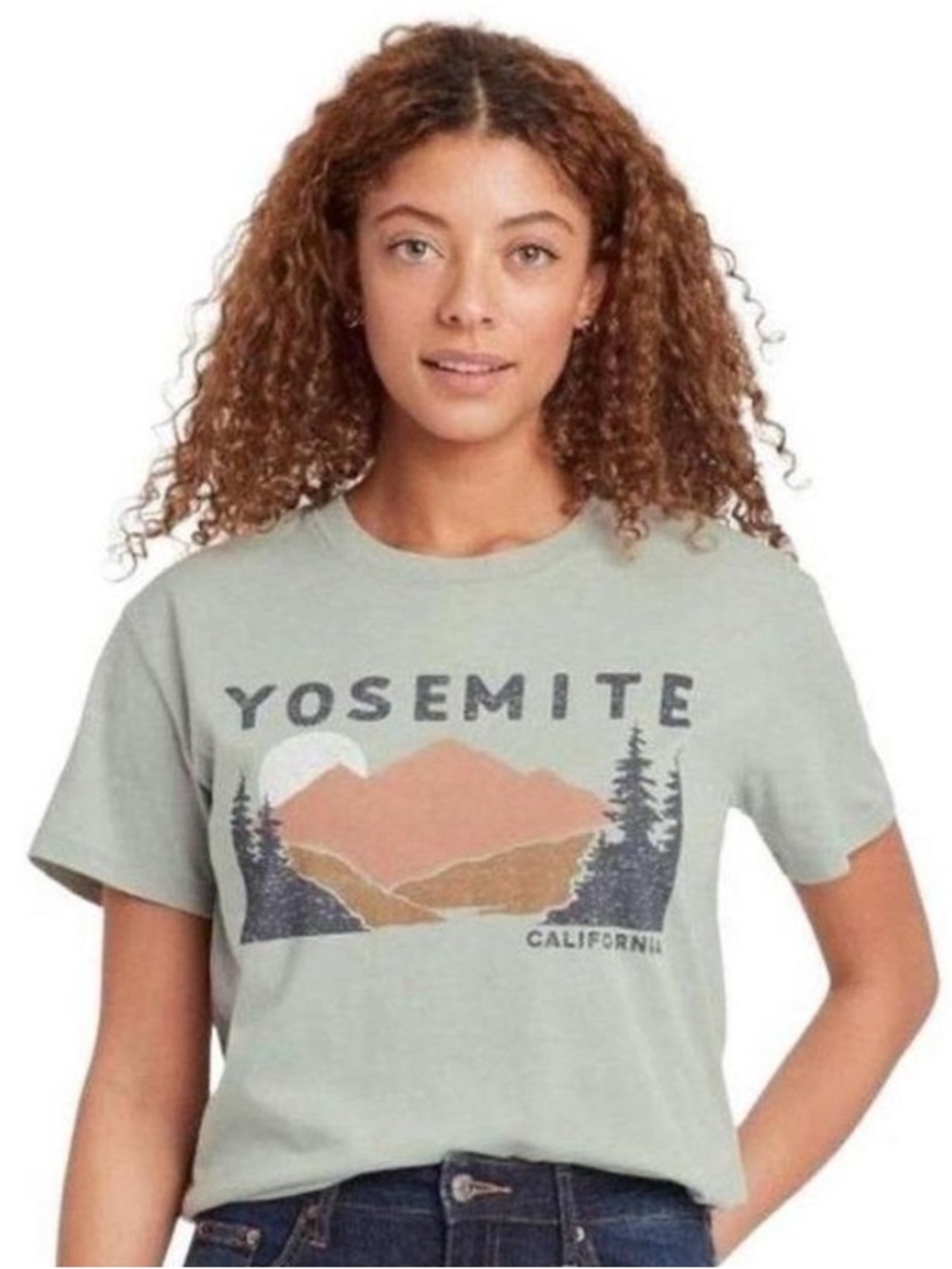 Yosemite Graphic Tee - Sage Green Women's Top